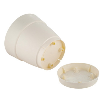 Кашпо пластм. "Villa de Fiori" 4л d верха 200мм h188мм с поддоном Белос. жасмин IG660210048 *1/8