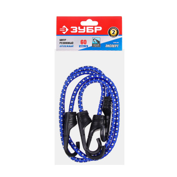 Шнур крепежный резиновый  60 см,d8мм, 2 шт, крюки пласт. сердечник сталь(арт.40508-060) ЗУБР *1/6/48 Шнур крепежный резиновый  60 см,d8мм, 2 шт, крюки пласт. сердечник сталь(арт.40508-060) ЗУБР *1/6/48