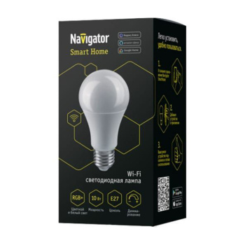 Лампа светодиодная SMARTHOME 10W Е27 груша 2,7К. A60 Navigator 14554 *1/100