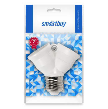 Переходник Е27-2хЕ27 белый SBE-A-E27-2E27  *10/200