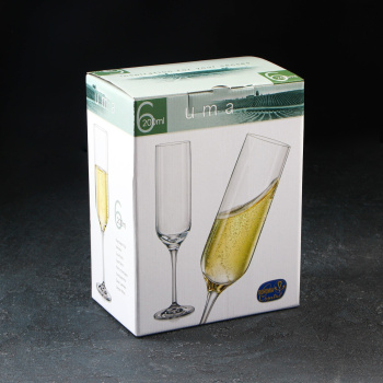 Набор бокалов для шампанского 200 мл Crystalex Bohemia Ума, 6 шт., стекло