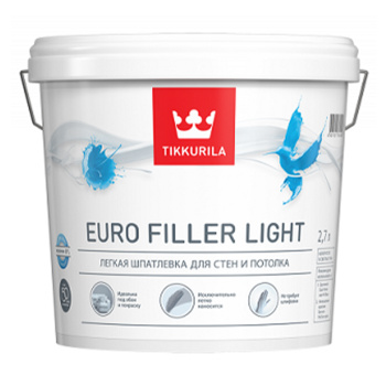 Шпатлевка акриловая для внутренних работ 2.7 л Tikkurila Euro Filler Light, финишная