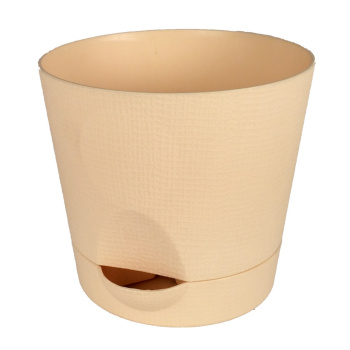 Кашпо пластм. "Le Parterre" 0,7л d верха 110мм h110мм с поддоном Бежевый 202-4 (Tek.A.Tek)*1/40