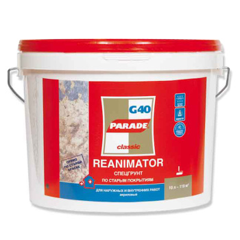 Грунтовка акриловая для внутренних и наружных работ 2,5л PARADE Reanimator G40 по старым покрытиям