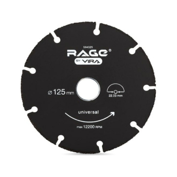 Диск отрезной универсальный для УШМ 125 мм RAGE by VIRA Диск отрезной универсальный для УШМ 125 мм RAGE by VIRA