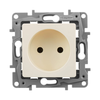 Механизм розетки 1-м СП Etika 16А без заземл. винт. клеммы сл. кость Leg 672320