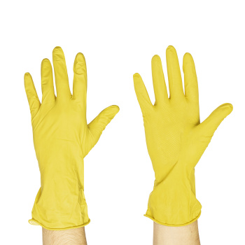 Перчатки латексные с хлопк.напыл. L (большой) 1пара Желтые 092010 "York" *12/144 Перчатки латексные с хлопк.напыл. L (большой) 1пара Желтые 092010 "York" *12/144