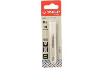Метчик ручной  М6х1,0мм, сталь 9ХС ЗУБР *1/10/100 Метчик ручной  М6х1,0мм, сталь 9ХС ЗУБР *1/10/100