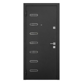 Дверь входная Двери Гуд М-3 GOODMAN, 960х2050х80 мм, со стеклом, левая, черный шелк/белый