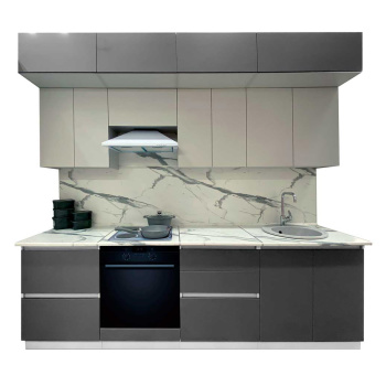 Пенал 600х2100х550 мм BROZEX-WOOD Серый лед, для духового шкафа и СВЧ, серый / графит