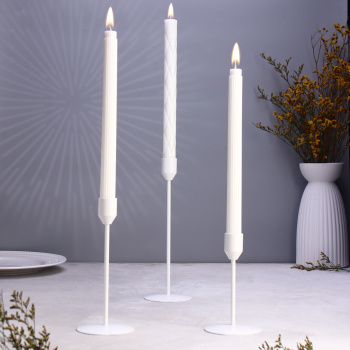 Набор подсвечников "Трио" 8х24; 8х19; 8х14см, белый 10330391