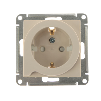 Механизм розетки 1-м СП ATLAS DESIGN с заземл. защ. шторки с выталк. 16А беж. SchE ATN000247