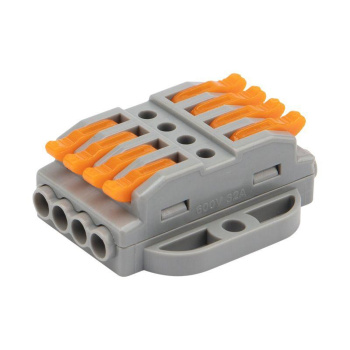 Клемма строительно-монтажная СМК 22-424P 4п 0.08-4кв.мм сер. (блист.5шт) Rexant 07-6264-5