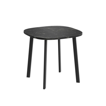 яяяСтол обеденный прямоугольный раздв.УГО 800(+450)мм*800мм КАМЕНЬ ЧЕРНЫЙ+опора мат.черные !*1