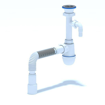 Сифон бутылочный 1 1/2"*40 с отводом, с гибкой трубой 40x40/50 АНИ С0315 *1/30