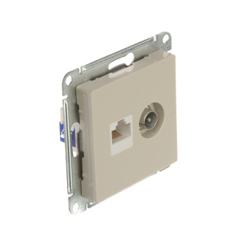 Механизм розетки 2-м ATLAS DESIGN комп. RJ45 кат.5E+TV беж. SchE ATN000289
