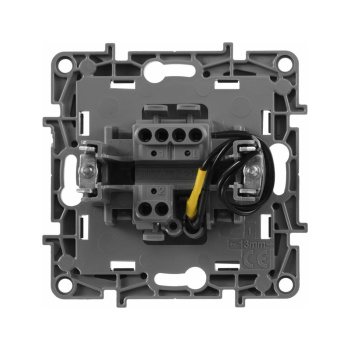 Механизм переключателя "Etika" Plus 1-м. алюм. с подсветкой Leg 672415  *1/10