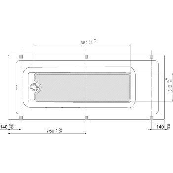 Ванна акриловая Triton Аура, 150x70 см