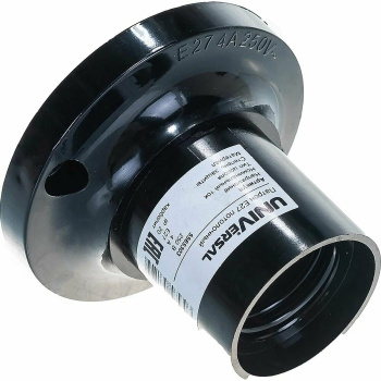 Патрон карболитовый E27 потолочный 4А 250В с этикеткой черн. UNIVersal 5565303