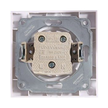 Розетка Бриллиант СП 1-мест. белая сз 16А IP20 UNIVersal 7947625