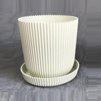 Кашпо пластм. "Gaufre" 2,4л d верха 155мм h155мм с поддоном Латте 803--42 (Tek.A.Tek) *1/20