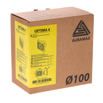 Вентилятор 100 OPTIMA 4 ERA (Ø100мм, 97 м3/ч, 150*150мм) *1/20