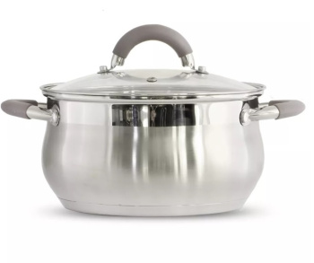 Кастрюля нерж. "Grett home" "Мелисса" 5,0л d22см термораспред.дно, Стекл.кр.,сил.руч. G-А0936-22*1