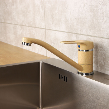 Смеситель для кухни Эверест В49-0259 длинный излив (бежевый) *1/10