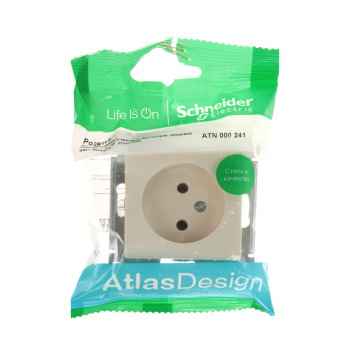 Механизм розетки 1-м СП ATLAS DESIGN без заземл. 16А беж. SchE ATN000241