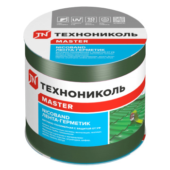 Лента-герметик 3х0.1 м ТехноНиколь Master Nicoband, зеленый Лента-герметик 3х0.1 м ТехноНиколь Master Nicoband, зеленый