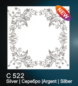 Потолок полистирол СОЛИД / ШЕЛК/ серебро 522 *42