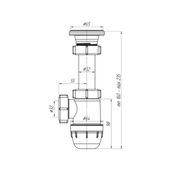 Сифон бутылочный 1,25"*32  АНИ BM1000   *1/20
