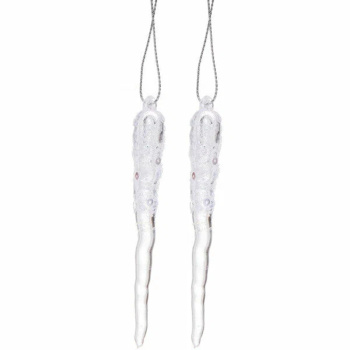 Подвеска "Морозная сосулька" 10 см (набор 2 шт), Белый