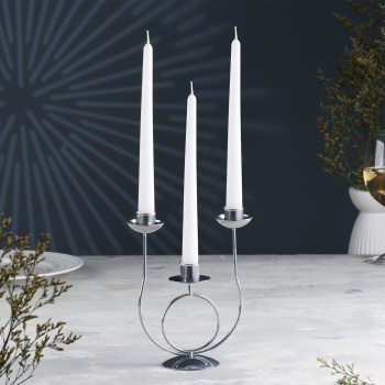 Подсвечник "Трио" металл на 3 свечи, 17х18 см, хром 9928366
