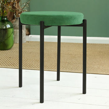 Табурет FORPOST Cindy, 44х50х44 см, микровелюр конфетти аквамарин, зеленый