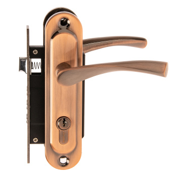 Замок врезной 61,5мм медь,3 ригеля 1023/60-AC Avers *1/20