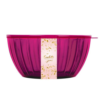 Салатник пластм. "Confetti" 2,8л d221мм с крышкой Коктейльная вишняSE301211595 ("Sugar Spice") *1/10