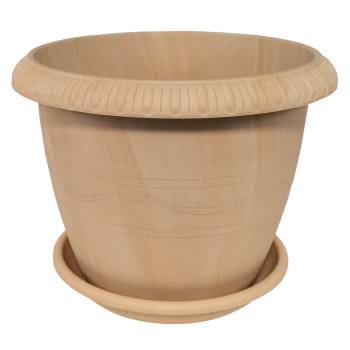 Кашпо пластм. "Lе Jardin" 9.5л, d верха 300мм h240мм с поддоном Зол.Мрамор104-3 (Tek.A.Tek)*1/12