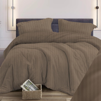 Постельное белье евро бязь-страйп 334-1/2 шоколад Орхидея, наволочки 70*70 - 2шт *1/6