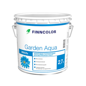 Эмаль акриловая белая полуматовая 2,7 л Finncolor Gargen Agua A *1/120