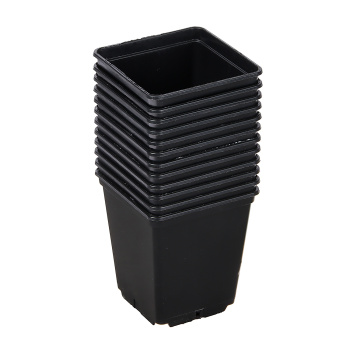 Набор горшков для рассады пластм. (0,25л *12шт) квадратный черный (Ангора)  *1/160