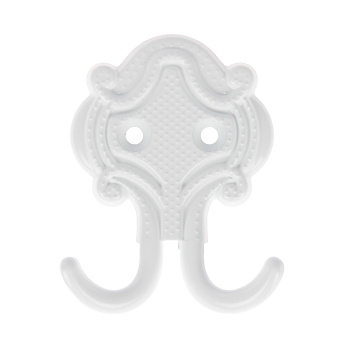 Крючок мебельный БЕЛЫЙ глянец КВ-1 "Точки" ДомоСтрой *10/100