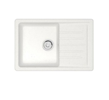 Мойка из искусственного камня прямоугольная белая матовая AGATA 16/G31 (740х490х210 мм) *1