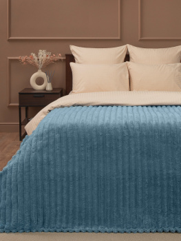 Плед 200*220см фланель крупный рубчик синий TF FNJR BL7 034/2022 NC Absolute *1