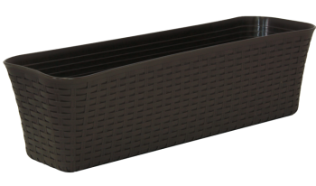 Ящик д/цветов пластм. "Ротанг" 57,5х16х18см с дрен.реш. Коричневый М3226 "М-Пластика" *1/10