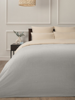 Плед 200*220см фланель жаккард  r-ромбики светло-серый TF FNJL GY14 038/2022 Absolute *1