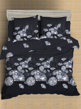 Постельное белье 1,5сп макосатин Amore Mio 93795 Black, наволочки 70*70 - 2шт *1