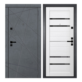 Дверь металлическая 9 см GEROY2 Бетон графит/Белый бланко 960х2050 ЛЕВАЯ ДВЕРИ ГУД *1