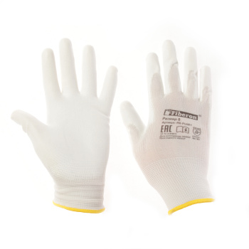 Перчатки рабочие полиэстер, с полиуритановым обливом, Белые, р-р 8(M) PR-PU051 "Fiberon" *12/120 Перчатки рабочие полиэстер, с полиуритановым обливом, Белые, р-р 8(M) PR-PU051 "Fiberon" *12/120