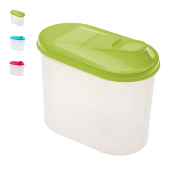 яяяБанка для сыпучих продуктов пластм. овальн. "Овал"  1,5л арт.294  *1/24